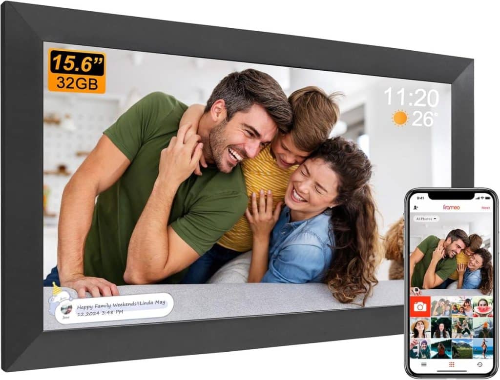 Test du cadre numérique Frameo : grand écran tactile 15, 6" Wi-Fi