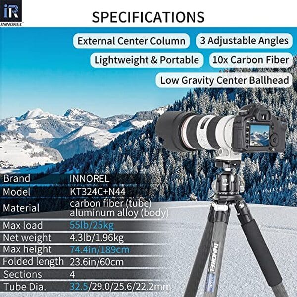 Découvrez notre test complet du trépied INNOREL KT324C en fibre de carbone et son potentiel à offrir robustesse et qualité professionnelle pour vos prises de vue