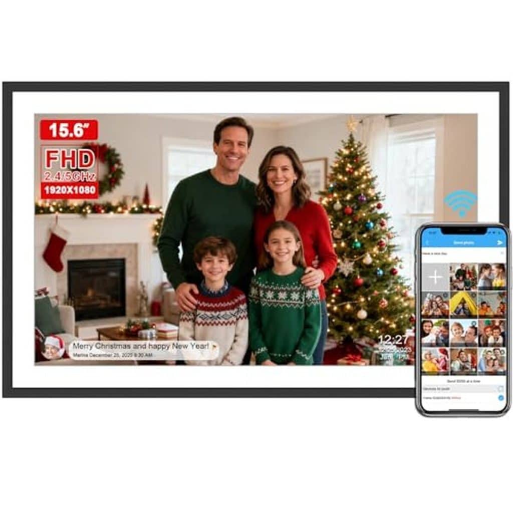 Test du cadre photo numérique WiFi 15, 6 pouces IPS FHD 32 Go