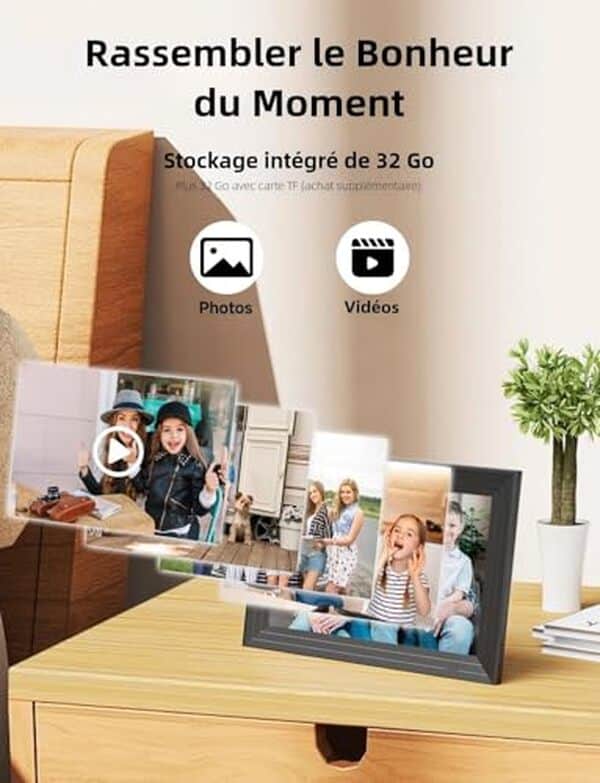 Découvrez le test du cadre photo numérique Luakug avec écran tactile IPS de 10, 1'', connecté en wi-fi pour partager et afficher vos souvenirs facilement