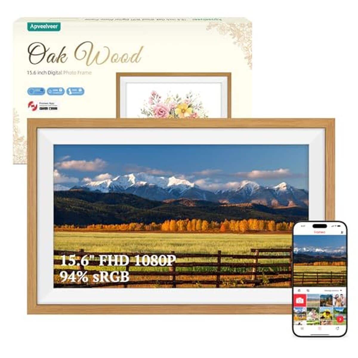 Test du cadre photo numérique Frameo 15.6'' bois de chêne