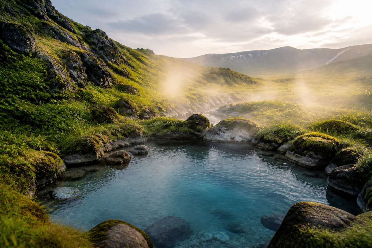 Détente dans les sources chaudes naturelles Détente dans les sources chaudes naturelles