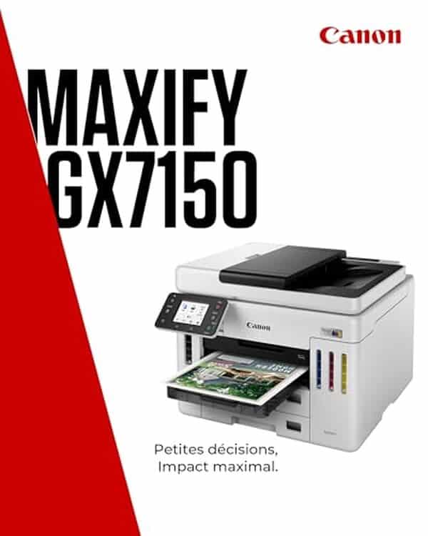 Découvrez dans notre test comment l'imprimante Canon MAXIFY GX7150 se démarque avec ses fonctionnalités compactes et tout-en-un pour les professionnels et les particuliers.