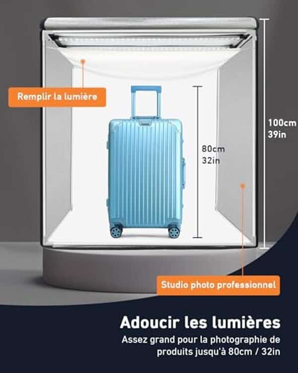 Découvrez notre analyse complète du studio photo Duclus 100cm équipé de LED 10500LM. Idéal pour les photographes professionnels, ce kit assure un éclairage optimal et une finition impeccable pour tous vos projets.