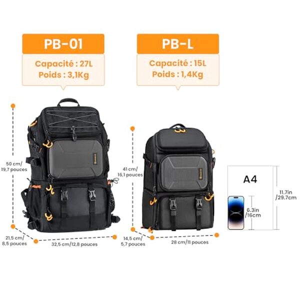 Découvrez le sac à dos photo Tarion 15L : un allié indispensable pour vos aventures photographiques, alliant confort et praticité avec style.