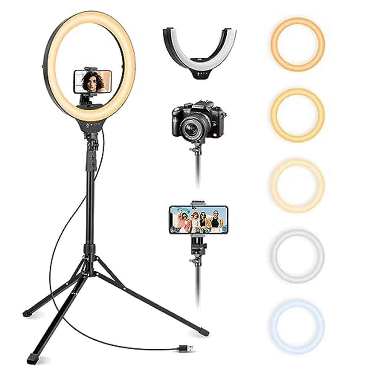 Test de la lampe annulaire Aureday 14" avec trépied 62" pour vidéos et selfies
