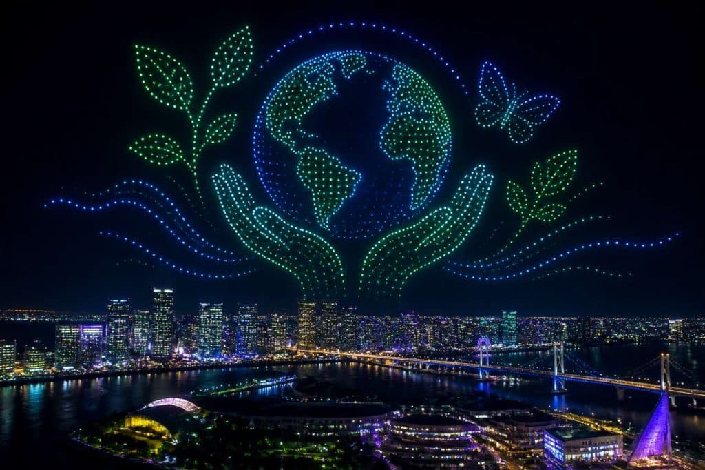 Spectacles de drones : une alternative écologique aux feux d'artifice