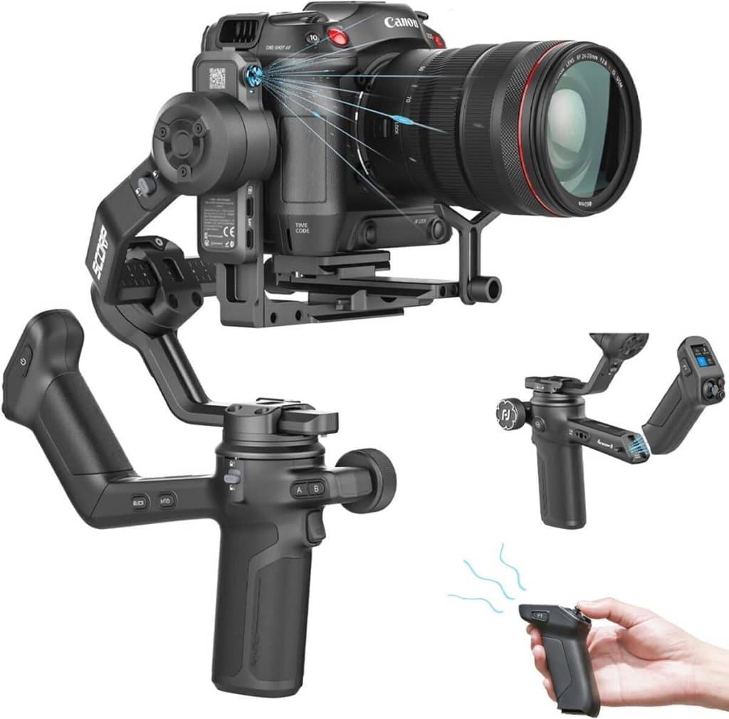 Test du stabilisateur FeiyuTech SCORP 3 avec suivi IA et télécommande amovible