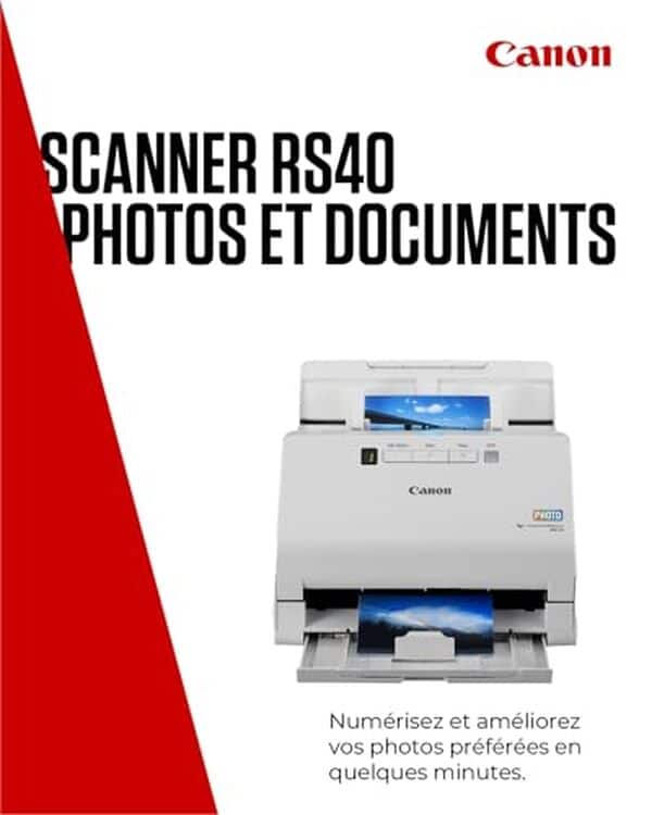 Découvrez notre test du scanner Canon imageFORMULA RS40 : numérisation rapide, qualité d'image exceptionnelle et polyvalence pour professionnels et particuliers.