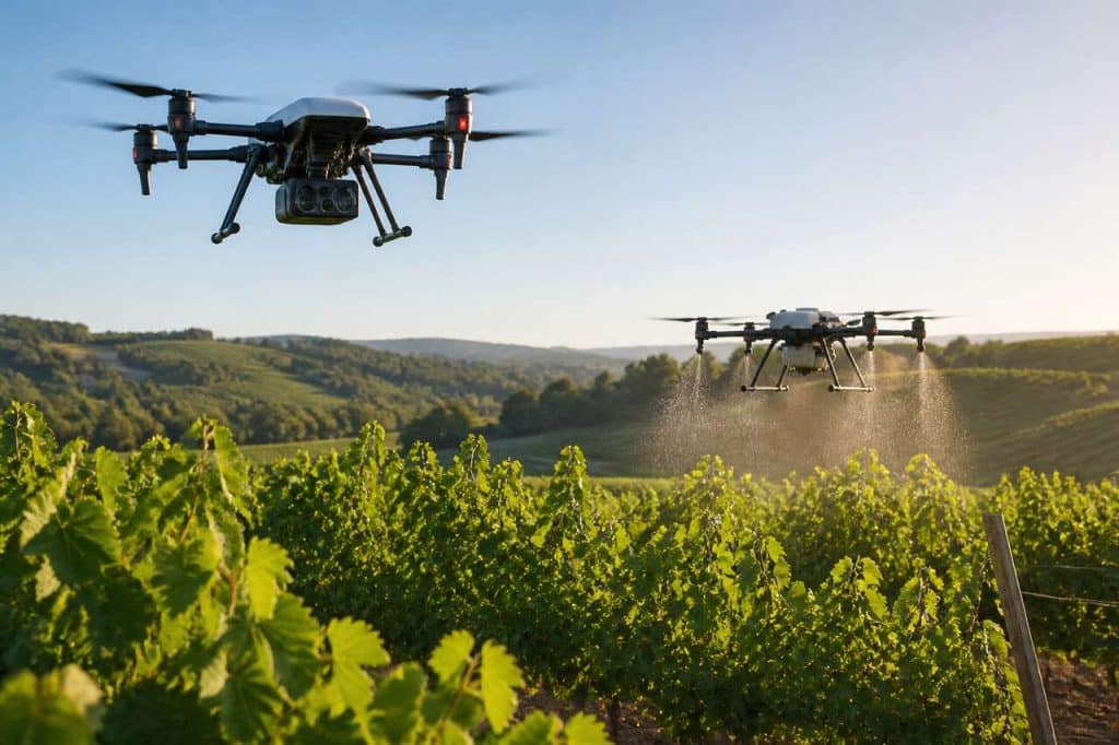 Drones et Viticulture : télépilotage pour analyse et pulvérisation