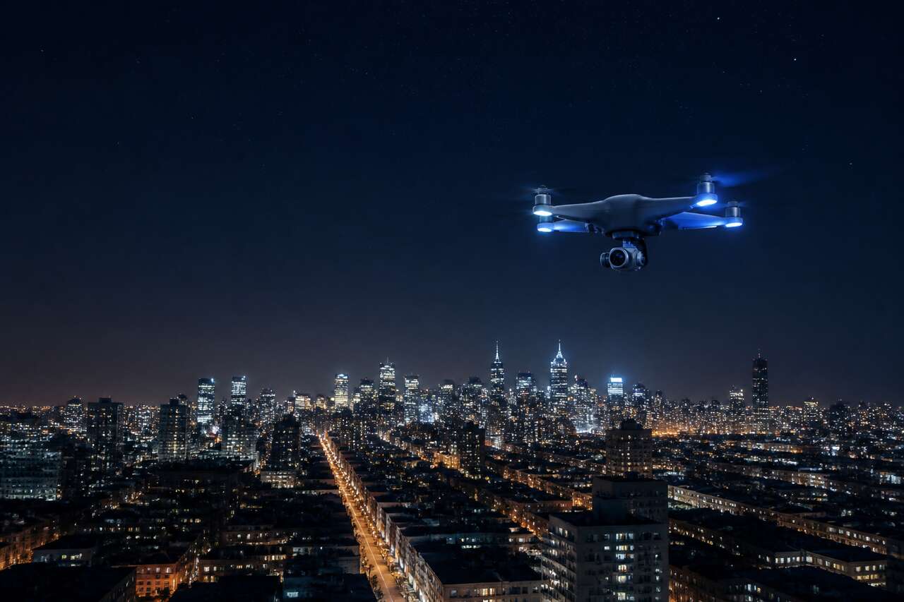 Vol de nuit en drone : de quoi parle-t-on exactement Vol de nuit en drone : de quoi parle-t-on exactement