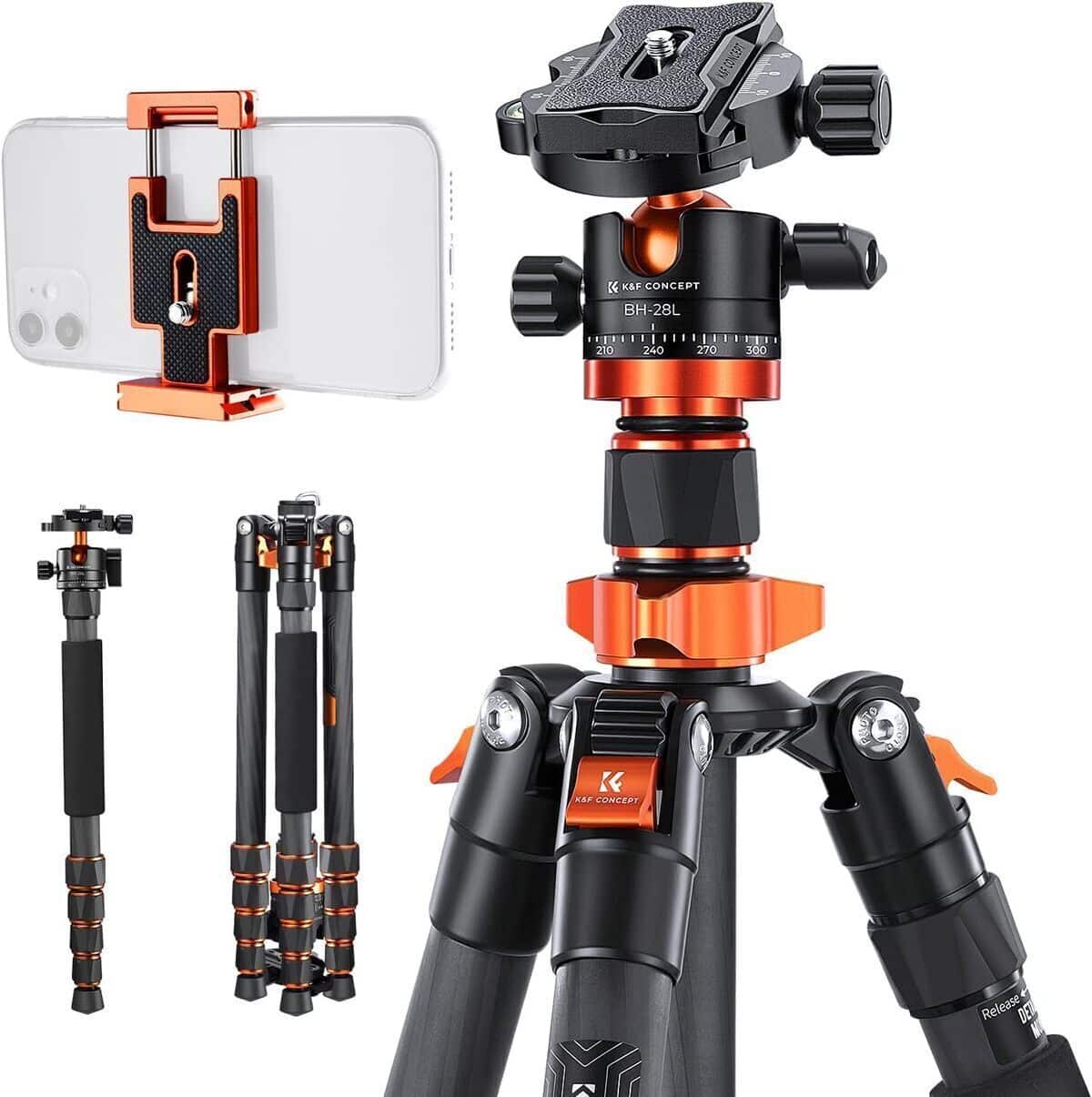 Test : trépied K&F Concept carbone D255C4, compact et polyvalent