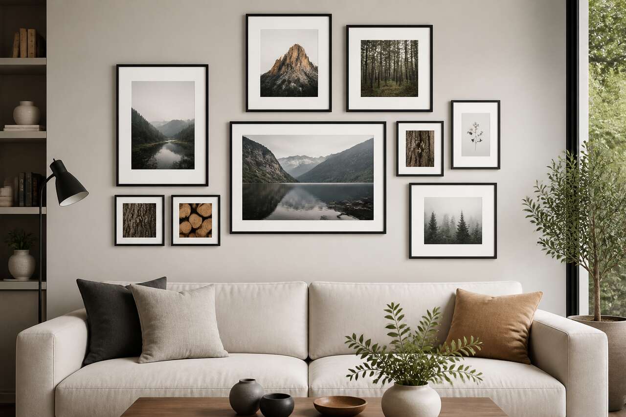 Agencer plusieurs cadres sur un mur : règles de composition simples et erreurs à éviter Agencer plusieurs cadres sur un mur : règles de composition simples et erreurs à éviter